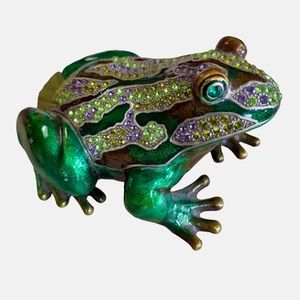 BEJEWELED FROG KEEPSAKE BOX
